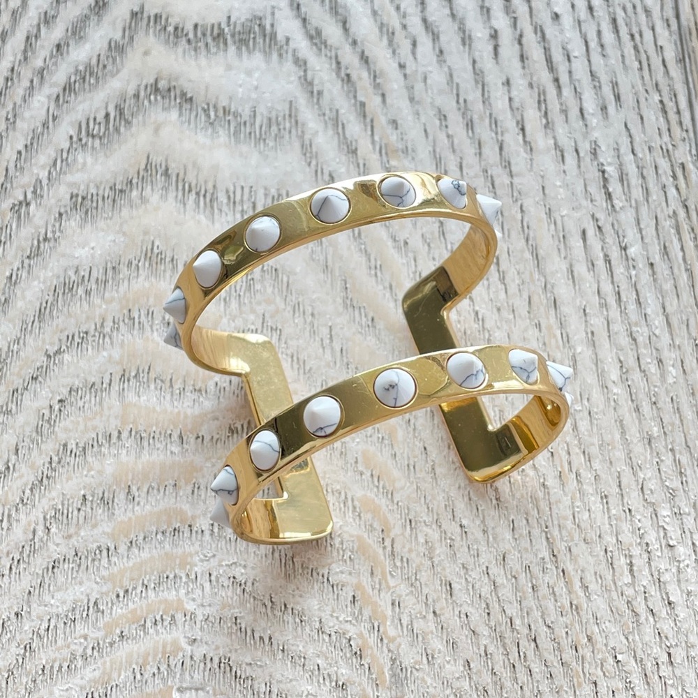 J.Crew marbled studded cuff
